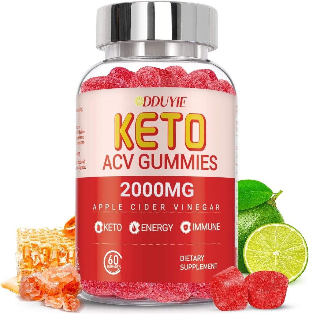 Keto Acv Gummies - Apple Cider Vinagre Gummies Diet Suplemento para Homens Mulheres - com Suco de beterraba de romã em pó - 60 Vegan