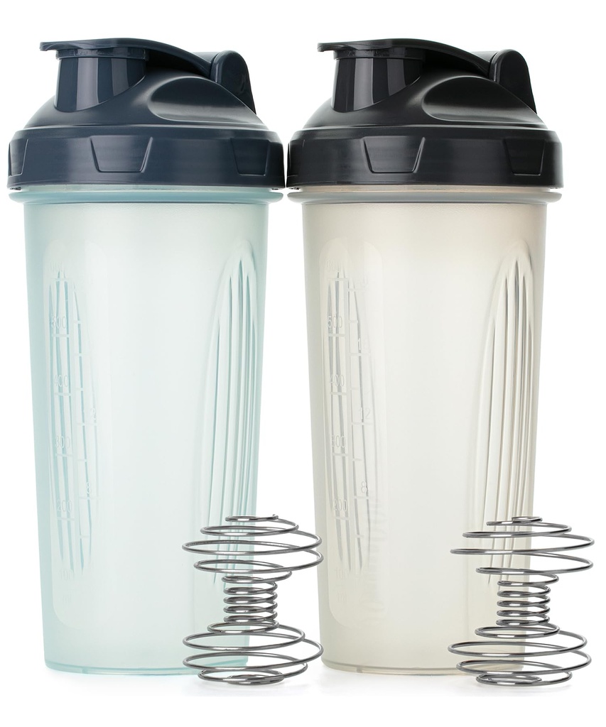Garrafas do Sr. Pen- Shaker para Misturas de Proteínas, 28 onças, 2 embalagens, claro, garrafa do Shaker Protein com Wire Whisk Ball, garrafa do Blender