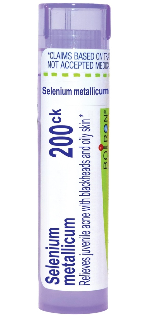 Boiron Selenium Metallicum 200Ck para jovens Acne com Blackheads - 80 Pellets