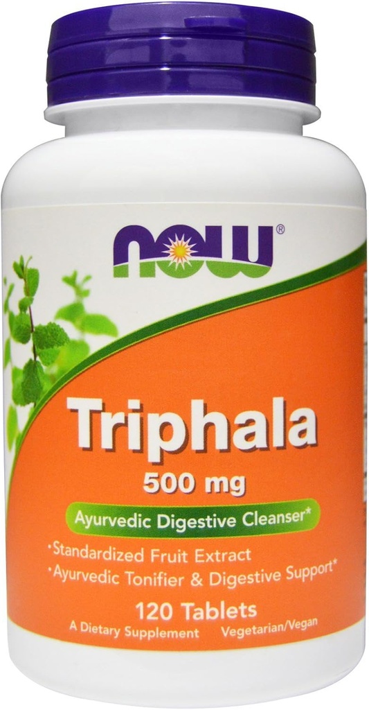 NOW Triphala, 500 mg, 120 comprimidos (embalagem de 2)