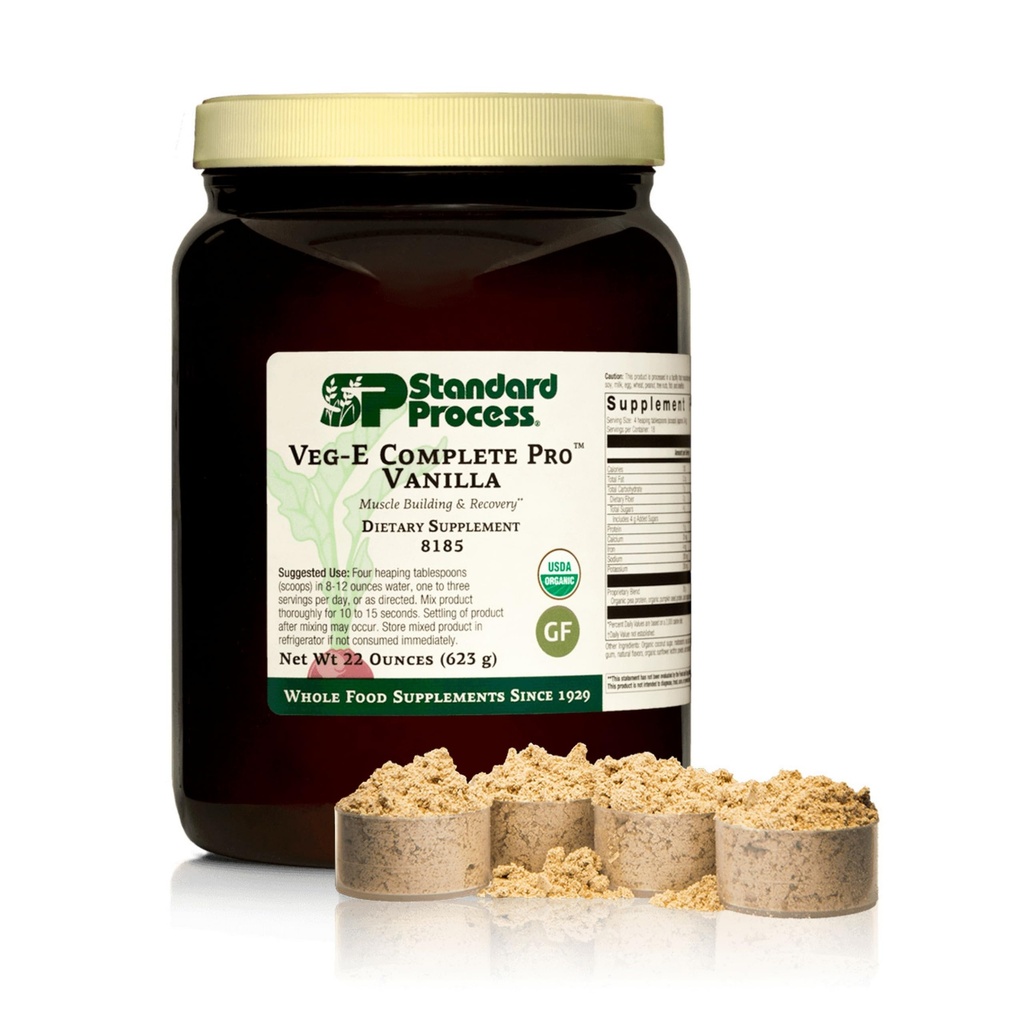 Processo padrão Veg-E Pro completo - Pó de proteína orgânica, baseada em plantas para construção e recuperação muscular - Suporta cabelo, pele e unhas - Vegan & Gluten-Free - Baunilha, 18 Servings