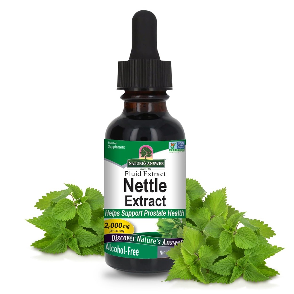 Resposta da natureza Nettle Leaf 1oz Extrato □ Suppot de próstata □ Suplemento de ervas de folha verde escura concentrada □ Não-GMO, Kosher, Gluten-free, & Alcohol-free