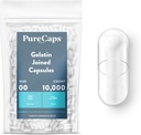 PureCaps EUA - Cápsulas de Gelatina Esvaziadas Tamanho 10000 Pills Integrados Clear ou Não-GMO Certified - SLS, Gluten, Preservative Free