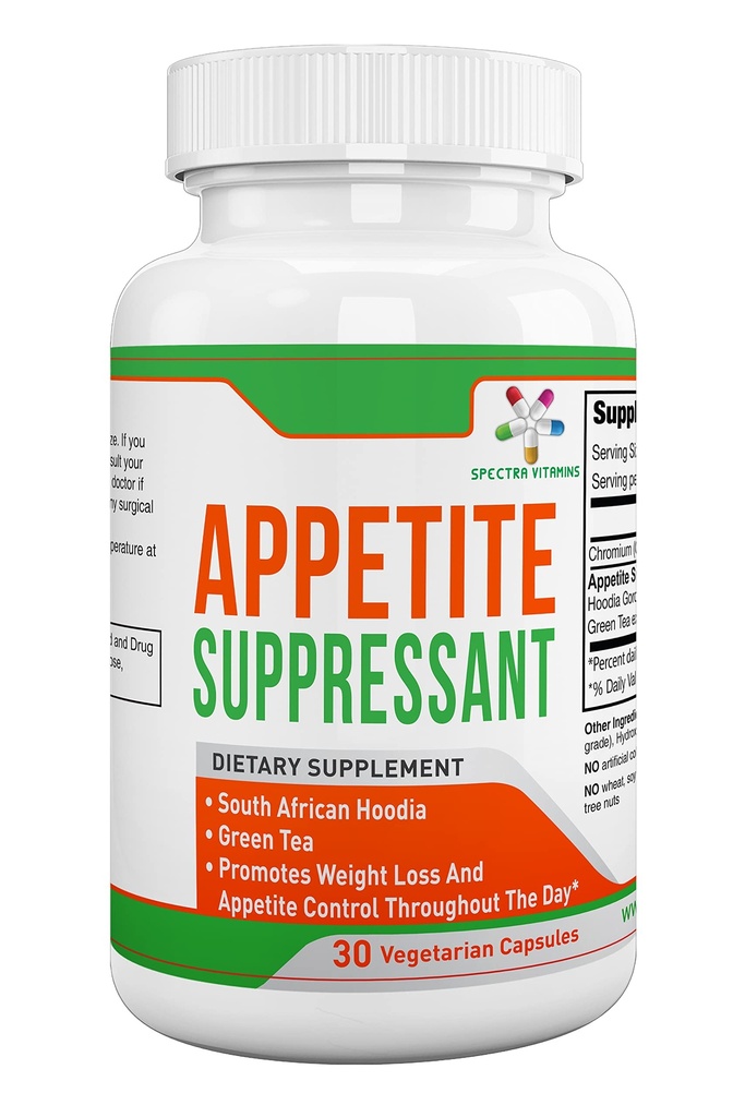Apetite Supressor 30 Cápsulas - S. Capota Africana e Extrato de Chá Verde Apetite Controle, suporte perda de peso, aumentar a energia e o metabolismo, Made in USA
