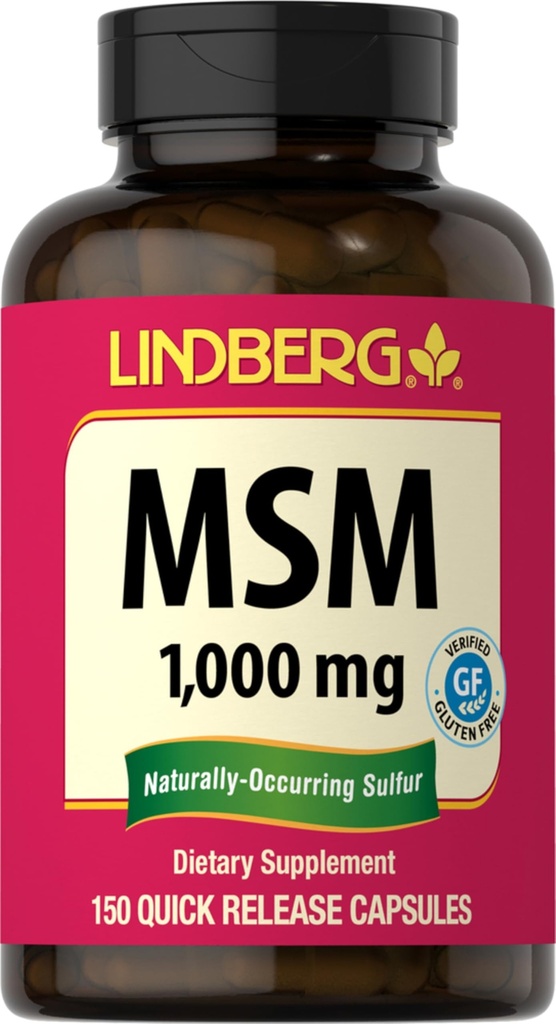 Lindberg HSH Cápsulas 1000mg      , 150 comprimidos , Suplemento para Mulheres e Homens , Metilsulfonilmetano , Não-GMO, Sem glúten