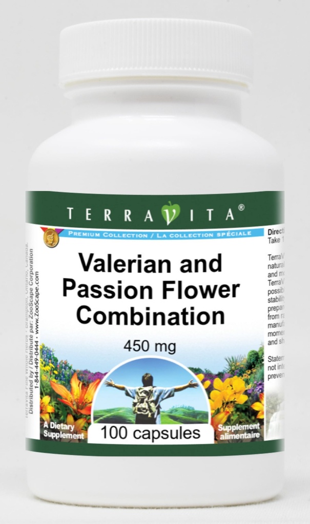 Combinação de flores de Valeriana e Paixão - 450 mg (100 Cápsulas, ZIN: 513631)