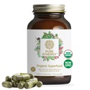 PURE SYNERGY Superfood Cápsulas .Orgânica Superfood & Greens Supplement .Whole Foods Like Super Greens, Spirulina, & Mushrooms .