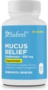 Safrel Pharma Mucus Relief Guaifenesin 400 mg - Expectante de ação rápida, Thins e Loosens Mucus, Alivia o Congestão do Peito, Tosse, Frio e Gripe