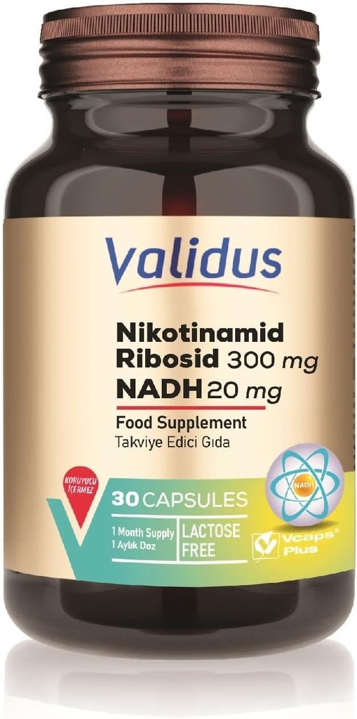 VALIDUS Nikotinamid Ribosid 300 mg + NADH 20 mg 30 Cápsulas