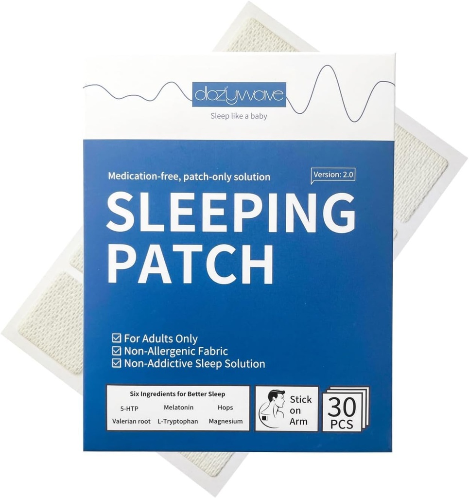 Patches de sono (30 Patches) com melatonina Ajudas para o sono para adultos