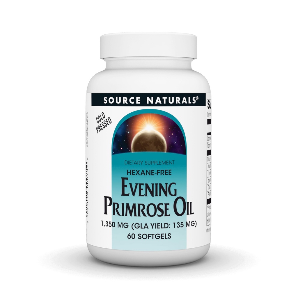 Fonte Naturals Evening Primrose Oil - Hexane-Free - 1350mg - GLA Rendimento: 135 mg - Frio - 60 Softgels