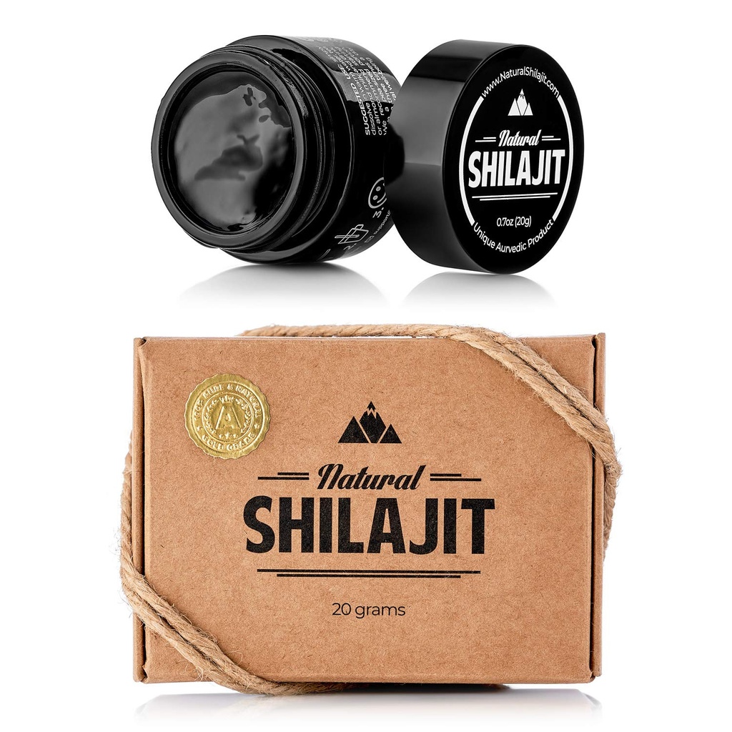 Resina SHILAJIT NATURAL - Shilajit para homens e mulheres com ácido fulvico e vestígios de minerais, nutrientes à base de plantas para energia, suporte imunológico e resina vital