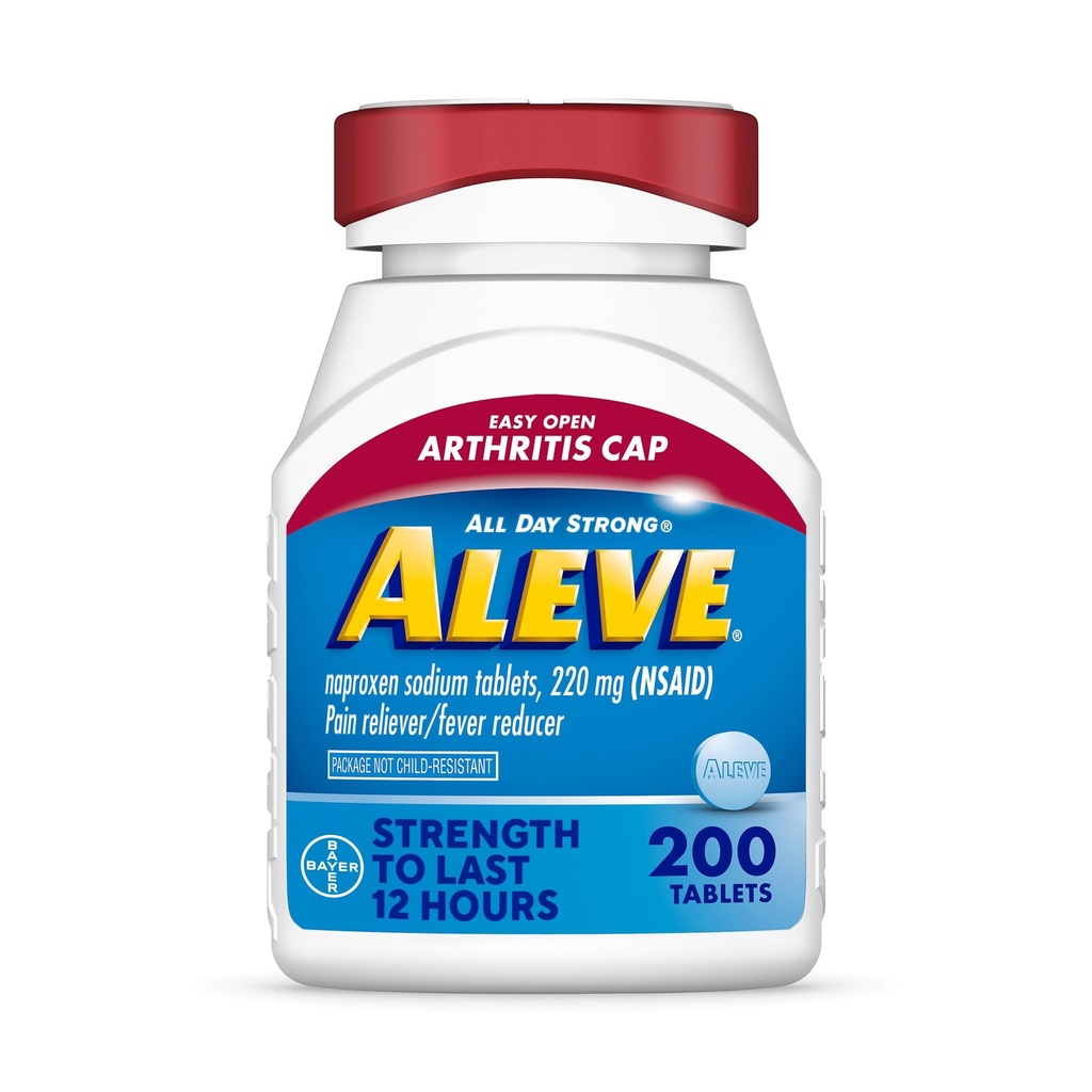 Aleve Easy Open Arthritis Cap Tablets, Naproxen Sodium for Pain Relief ‐ 200 Count