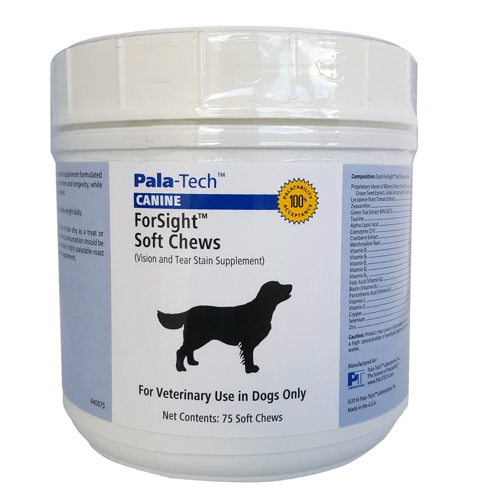 PalaTech Canine Forsight Petite suave mastiga - mastigação de manchas de lágrimas para cães - Canine Eye Supplement - Suporta saúde ocular - Perfeito para o tratamento de infecção ocular do cão