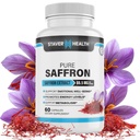 Pure Saffron Extract Cápsulas, 88,5 mg, 60 Cápsulas Veggie para Melhoramento de Humidade e Suporte Energético