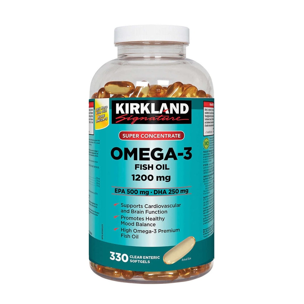 Kirkland Omega-3 óleo de peixe 1000mg 300 Softgels
