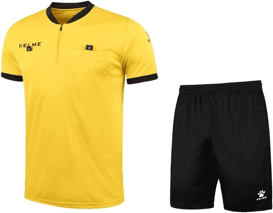 KELME Pro Futebol árbitro Jersey uniforme manga curta - Inclui camisa ref e shorts
