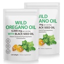 Cápsulas de óleo de orégano, 240 Softgels, 2 em 1 6.000mg Óleo de orégano selvagem com óleo de semente preta 200mg Suplemento- 4X de força Carvacrol e Thymoquinone, Gluten Free & Non-GMO