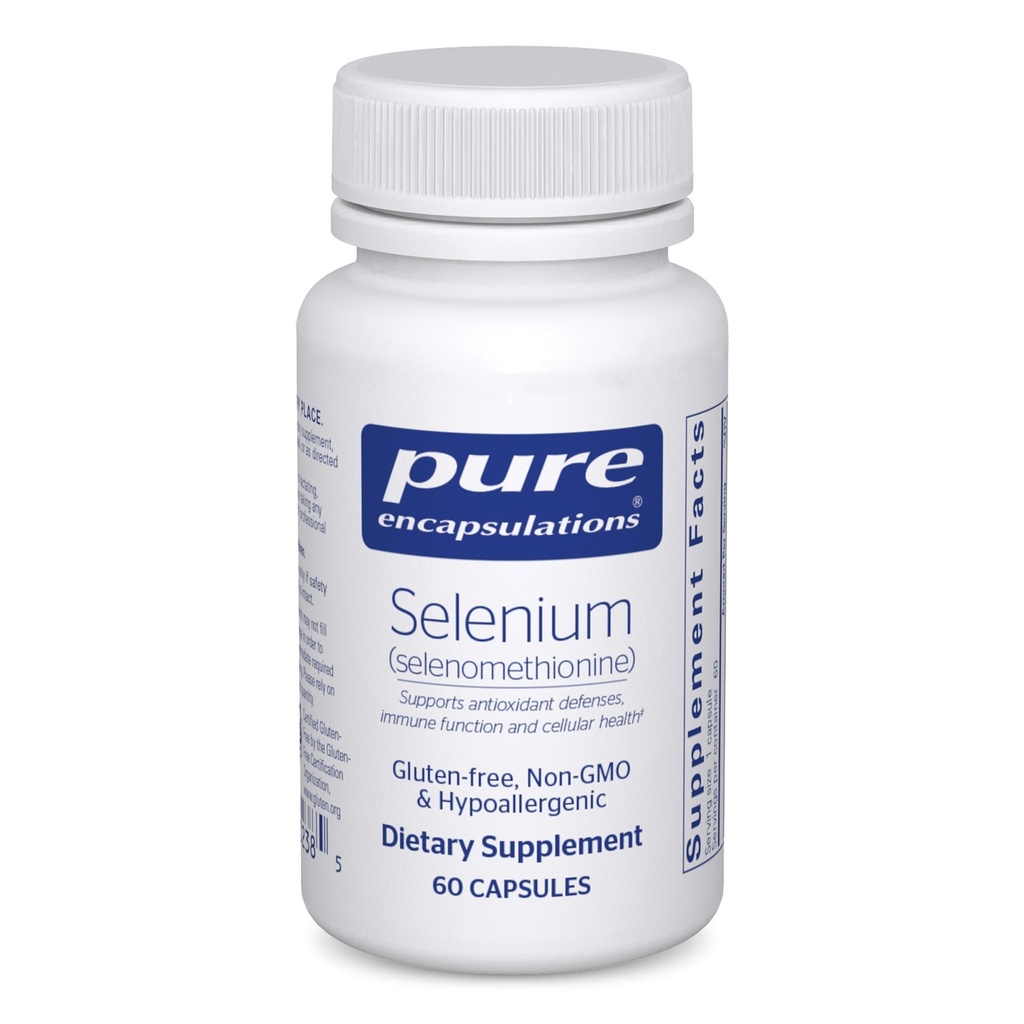 Encapsulamento puro Selênio - 200 mcg - para função celular saudável, sistema imunológico & defesas antioxidantes - Suplemento mineral - Vegan & Gluten Grátis - 60 Cápsulas