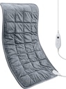 Almofada de aquecimento ponderado 17''x 33" XXXL Almofada de aquecimento elétrico para alívio da dor nas costas, 5LBS com 6 configurações de calor 2H Auto-Off Almofada de calor para braços ombros Pernas Cães laváveis