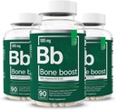Elementos essenciais Suplemento de Saúde Óssea - Suporte Ósseo e Suplemento de Cálcio com Vitamina D 3, K2, Cissus Quadrangularis para Força Óssea - 270 Cápsulas (Fornecimento de 90 dias) (3-Pack)