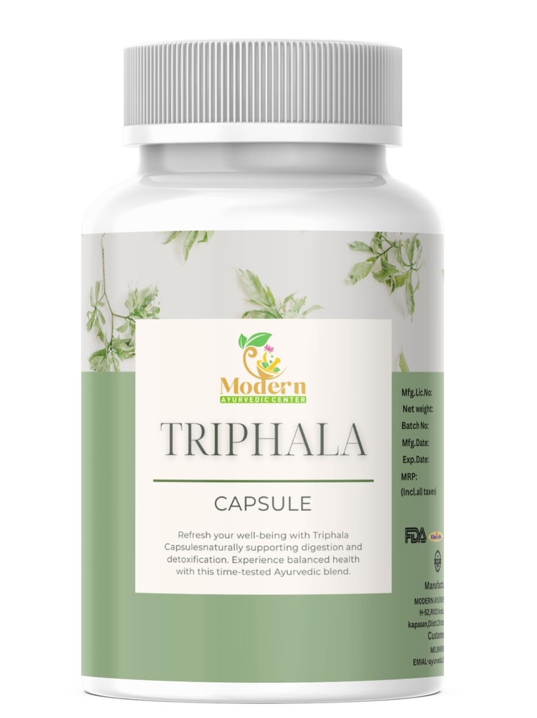 Cápsulas Triphala 120 para Suporte Digestivo, Imune Boost & Antioxidante Benefícios 100% mistura de ervas de Amla, Haritaki & Bibhitaki Promove Gut Health (120 Cápsula)