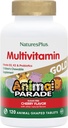 NaturezasPlus Animal Desfile Ouro Multivitamínico mastigável infantil - Natural Cherry Flavor - 120 Animal Shaped-Tablets, Pack of 2 - com Vitamina D3, K2 & Probióticos - 120 Total Servings