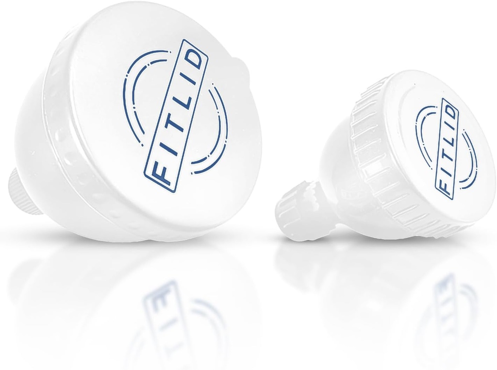 Pequeno & Grande 2-Pack Suplemento de proteína portátil Funis, ótimo para pré-treino, BCAA e pó de proteína. Container Fácil & Mess Livre para treino, Viagem, para-ir, Fitness, WOD. (Branco e Azul)