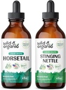 Tintura de rabo de cavalo selvagem e orgânico 4 fl oz & Stinging Nettle Root Tintura 4 fl oz