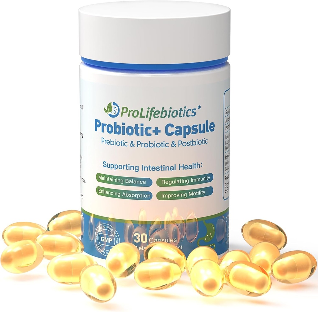 3-em-1 Probióticos para Gut e Saúde Digestiva,Suporte imunológico,Suplementos de apoio à constipação ocasional,Diarrehea,Gás,Bloating,Atrasado-Liberado Projetado para prosperar, 30 Cápsulas Vegan