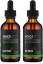 CLYOR Voice37 - Cantores Voz Remedy - 2 Pack Todos Natural Herbal Vocal Booster Fórmula para Lubricar Soothe e aliviar rouquidão Garganta Seca Comichão - Melhorar Cantar e Falar - 2 oz - VOZ37