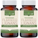 Lignans For Life Flaxseed Lignans para cães + SDG - Ómega 3 ácidos gordos, antioxidantes de alta fibra ajuda a melhorar o revestimento brilhante, digestivo e coração saúde Lignans, 35mg, 90 cápsulas de linhaça, 2 embalagens
