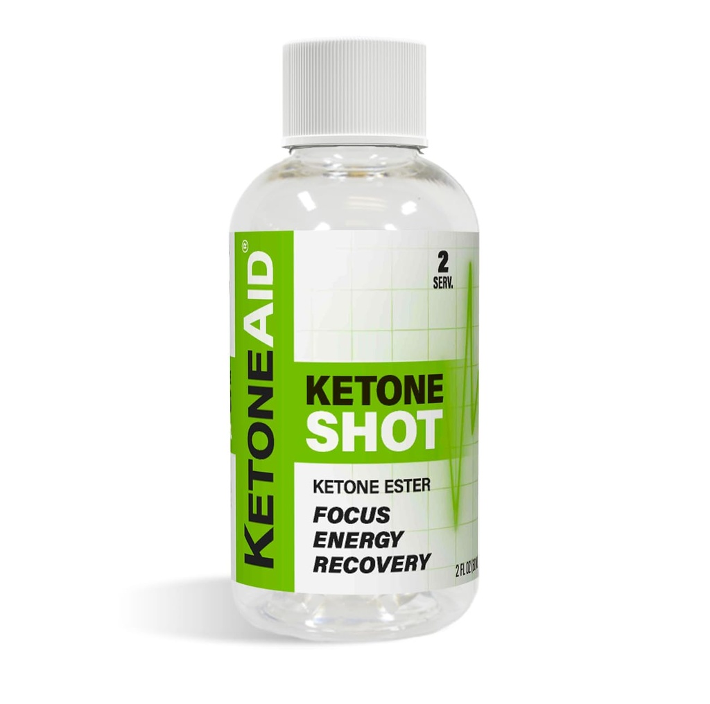 KetoneAid Ketone Shot com Ketone Ester – Sem Açúcar, Sem Cafeína – 2 Serv. Por garrafa (1 contagem)