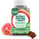 A natureza secreta da energia dos frutos mastiga, verdadeira fruta alimentado mastiga Vitamina com vitamina B12, ferro, Ashwagandha, melancia e goiaba para a energia de longa duração (60 Conde), rosa
