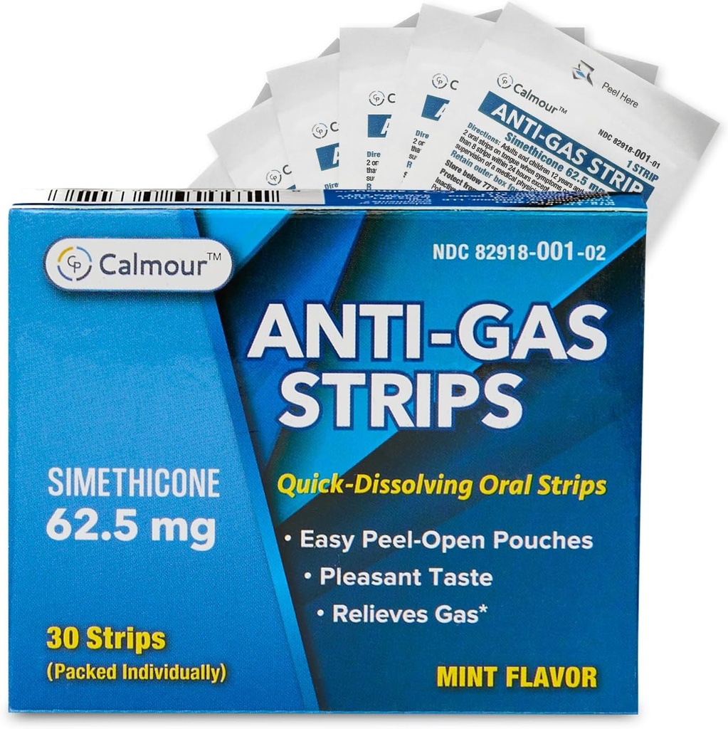 Anti gás alivio 30 tiras , sabor hortelã Oral dissolvível Anti bloating alívio tiras , rápido alívio de gás para adultos  , eficaz bloating alívio para mulheres , Simethicone anti bloating para mulheres