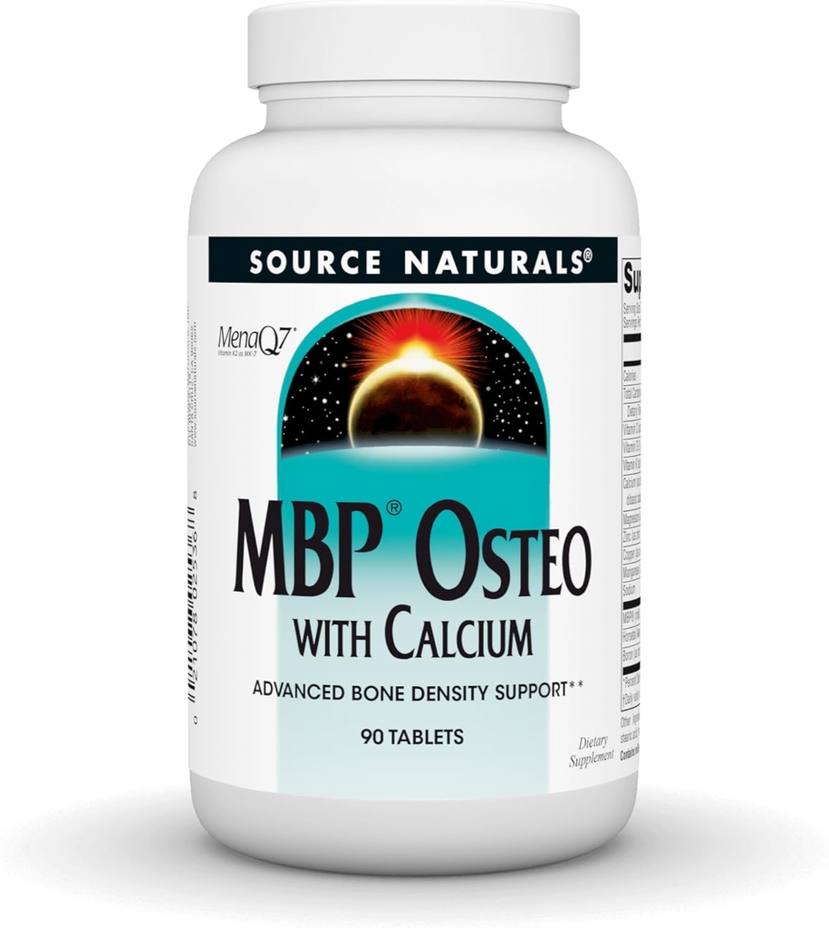 Fonte Natural MBP Osteo com cálcio, suporte de densidade óssea avançada*, 90 comprimidos