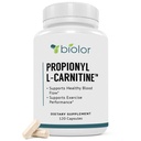 Biovy alta absorção Propionil-L-Carnitina (PLCAR) Nenhum enchimento artificial - Suplemento HCL eficaz Propionil L Carnitina para apoiar a circulação sanguínea - 120 cápsulas