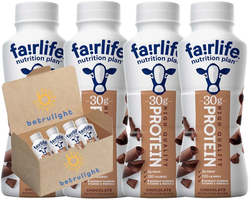 Pronto para Beber Fairlife Protein Shakes Plano de Nutrição Protein Shake . Chocolate, Baunilha, Morango . Elite de poder de núcleo .Fair Life Protein Shakes Variety Pack .11.5 Fl Oz Pack de 4 ..Toda ordem é elegantemente embalado em uma assinatura BETRULIGHT Branded Box!