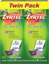 Zyrtec 24 Hr Syrup Alergia Infantil com Cetirizina, Uva sem Açúcar, Embalagem Twin de 4 fl. oz