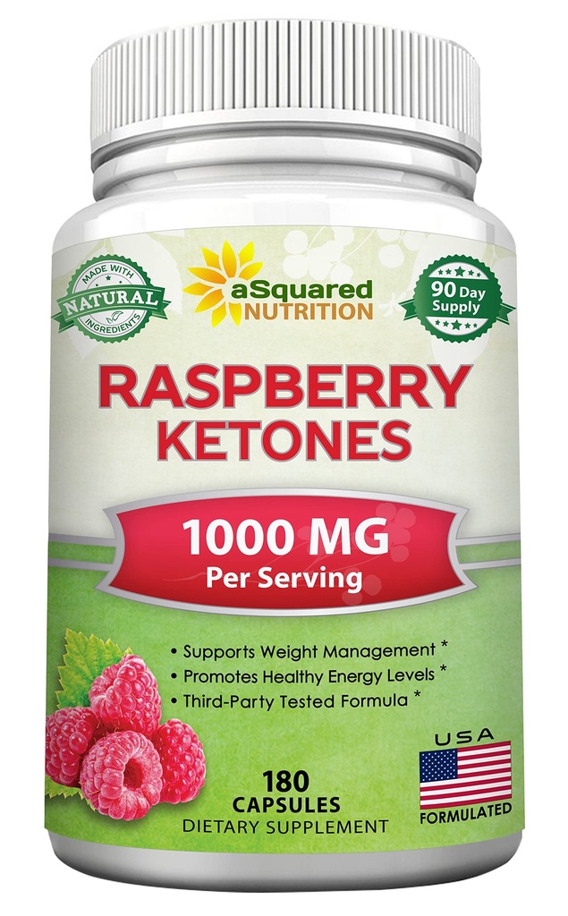 aSquared Nutrition Natural Framboesa Cetonas 1000mg-180 Cápsulas-Peso Suplemento Perda, Max Força Plus Apetite Supressor pílulas dietéticas, Premium Lean Health Powder para aumentar a energia pura & metabolismo