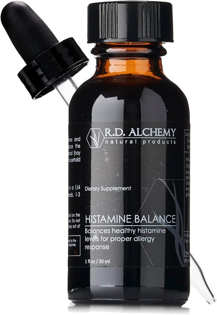 RD Alquimia - 100% Natural & Orgânica Histamina Equilíbrio Extrato para Equilíbrio Níveis Saudáveis de Histamina para Resposta Alergia Proper - Irritação ocular, Nariz Runny, Tosse ou Congestão