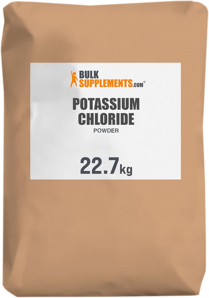 BulkSupplements.com Cloreto de potássio em pó - Substituto de sal de cloreto de potássio - Sem glúten, 200mg por serviço, 22,7g (50 lbs) (Pacote de 1)