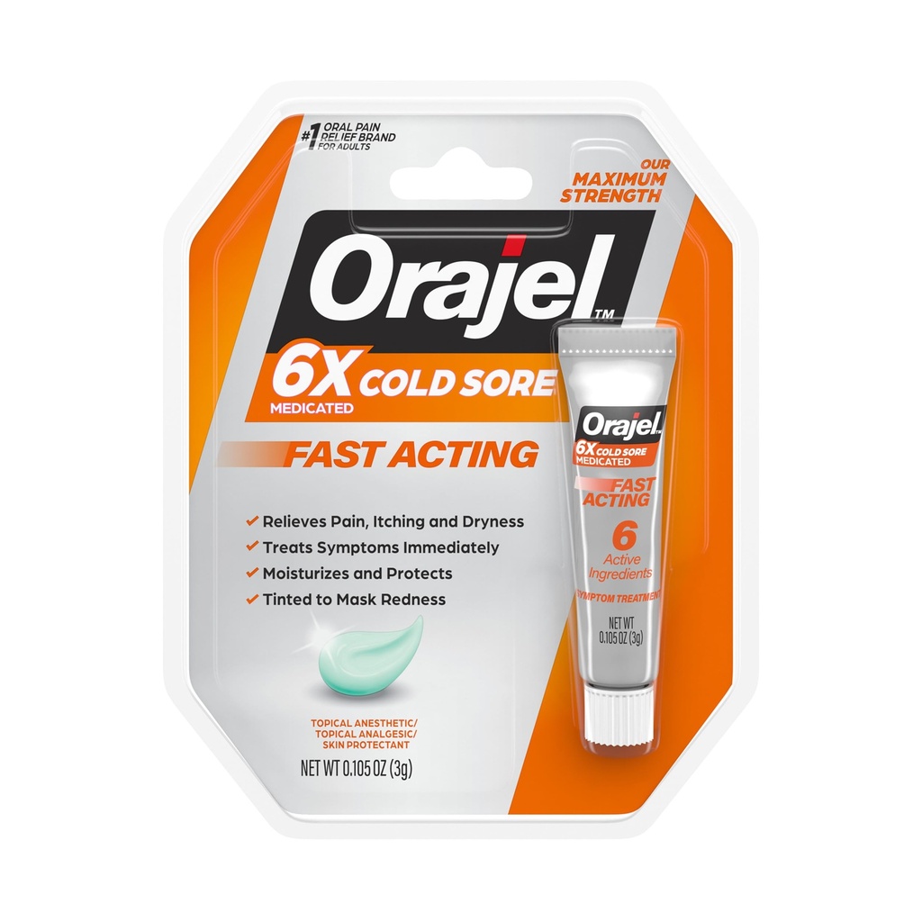 Orajel Moisturelock Tratamento de sintomas de dor fria, creme 0,105 oz (embalando maio Vary)