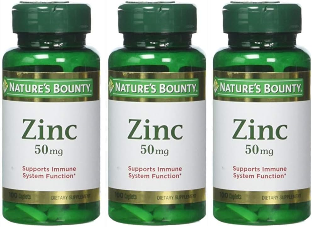 Recompensa da Natureza Zinc 50 mg Caplets 100 ea (Pacote de 3)
