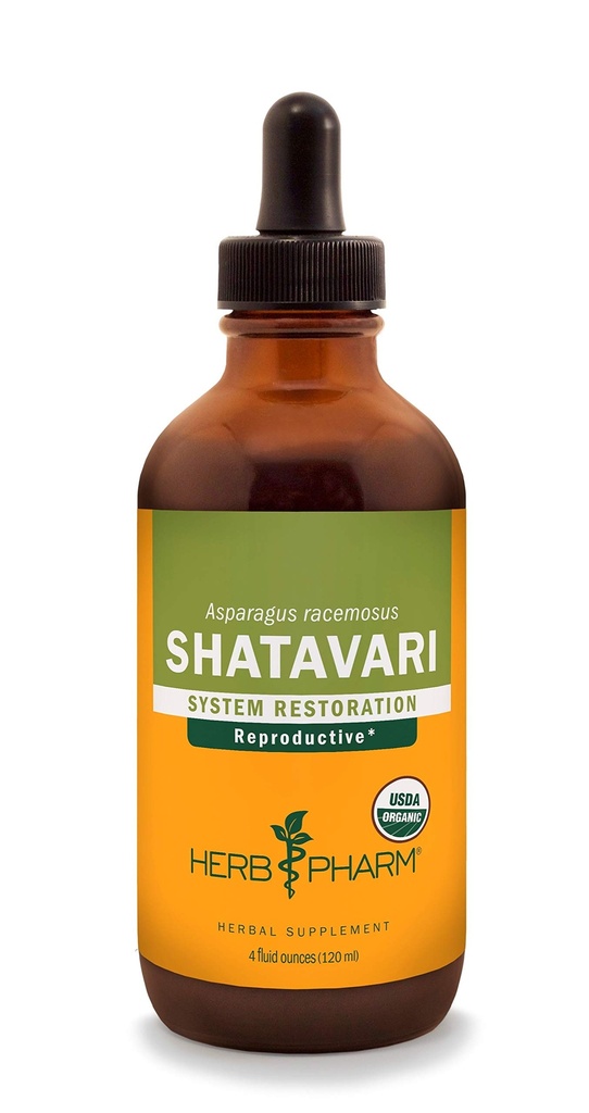 Herb Pharm certificado Shatavari extrato líquido orgânico para suporte do sistema reprodutivo feminino - 4 Onça