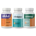 Emma Gut Health & Elimipure Gut Cleanse & Akka Liver Cleanse – pacote de detox 3-em-1 para equilíbrio digestivo, regularidade e metabolismo Suporte
