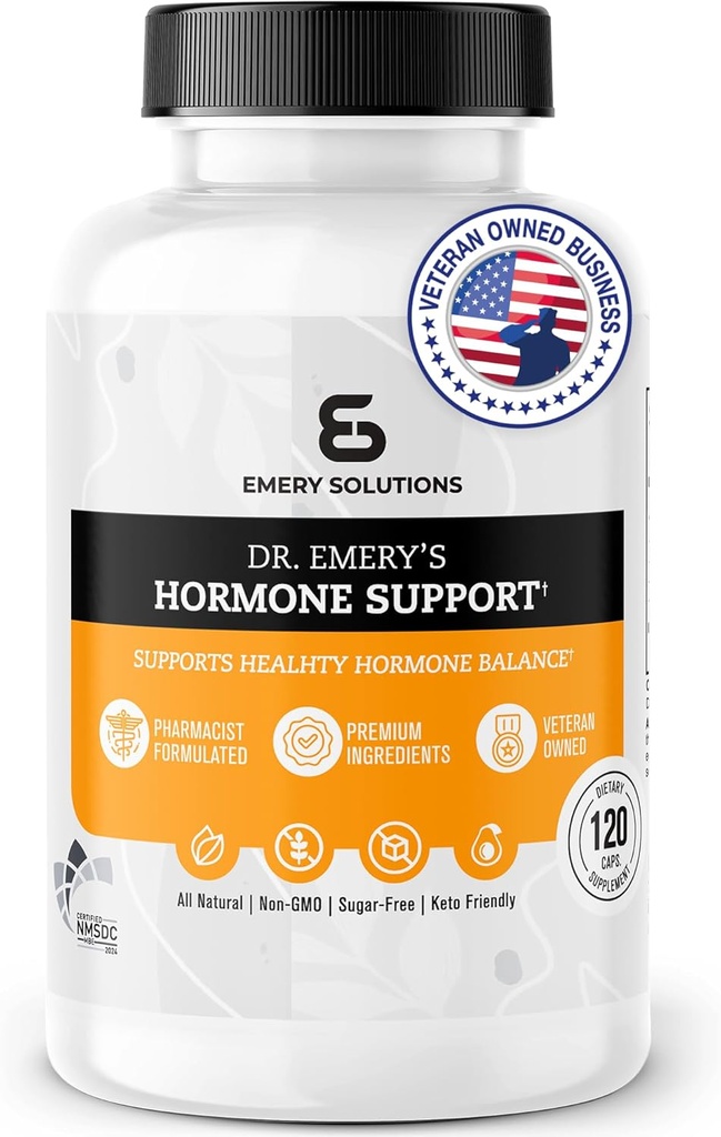 Suplemento de suporte do hormônio de DR. EMERY para mulheres, vitaminas do equilíbrio do hormônio - multivitamina, vitaminas essenciais naturais, zinco, vitamina B, magnésio - 120 caps