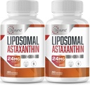 Suplemento de Astaxantina lipossómica 24MG, Absorção Máxima, Antioxidante Mais Forte do que VIT C, Não-GMO e Glúten Livre - 120 Softgels (4 meses de fornecimento)