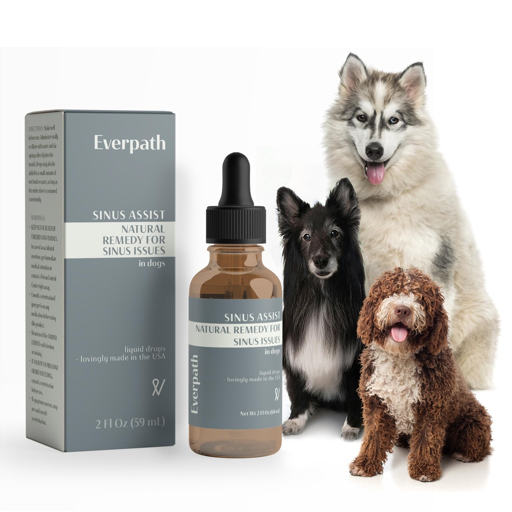 Everpath Sinus Support for Dogs - 2 Ounces/60mls Fluid Made EUA Suporta Saúde e alívio do Sinus .