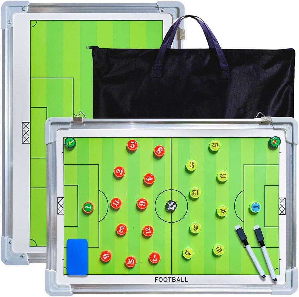 Pure Vie Magnetic Soccer Coaching Tactics Board, Portable Soccer Clipboard for Coaches Soccer Dry Apagar Whiteboard Estratégia Tática Blackboard Football Coach Board with Player Markers, Pen and Eraser